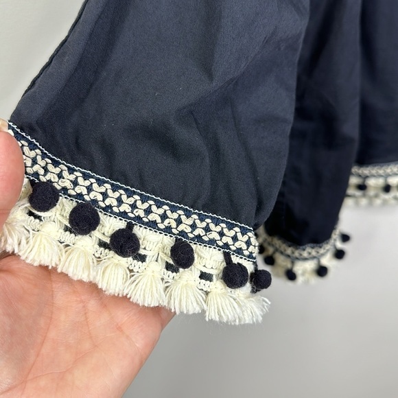 Zara Basic NWT Solid Black Tassel Pom Pom Detail Button Up Jacket Size Medium - Picture 6 of 8